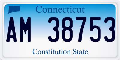 CT license plate AM38753