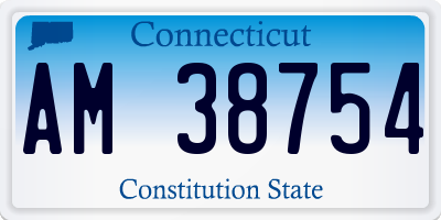 CT license plate AM38754