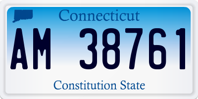 CT license plate AM38761