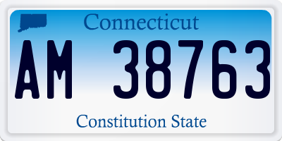 CT license plate AM38763