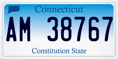 CT license plate AM38767