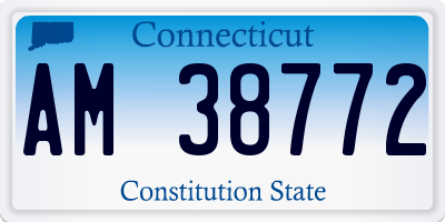 CT license plate AM38772