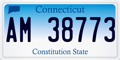 CT license plate AM38773