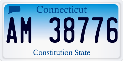 CT license plate AM38776