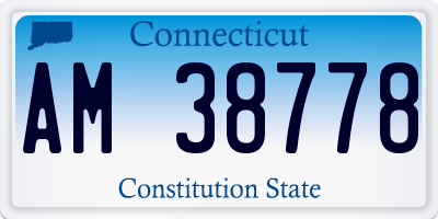 CT license plate AM38778