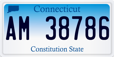 CT license plate AM38786