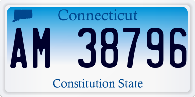 CT license plate AM38796