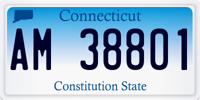 CT license plate AM38801