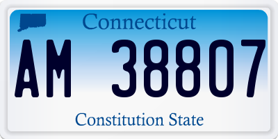 CT license plate AM38807