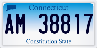 CT license plate AM38817