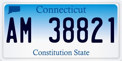 CT license plate AM38821