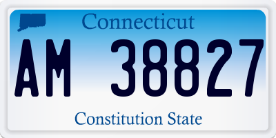 CT license plate AM38827