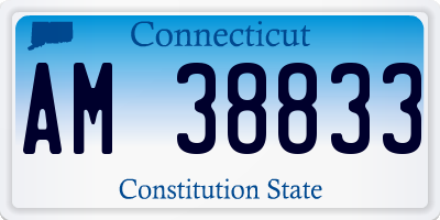 CT license plate AM38833