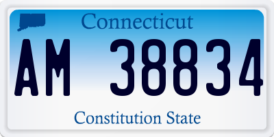 CT license plate AM38834