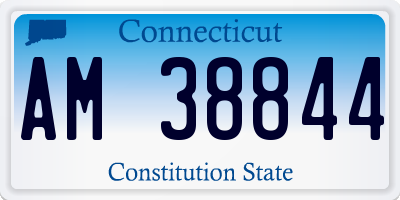 CT license plate AM38844