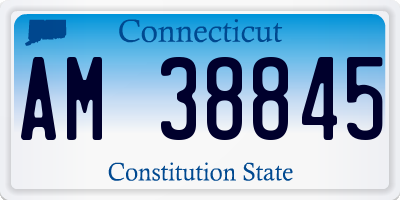CT license plate AM38845