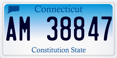 CT license plate AM38847