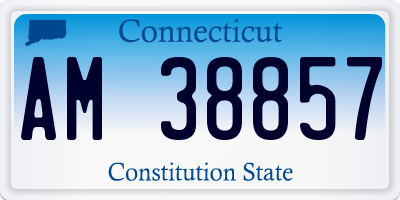 CT license plate AM38857