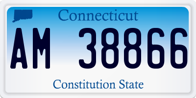 CT license plate AM38866