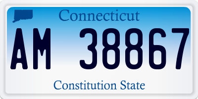 CT license plate AM38867