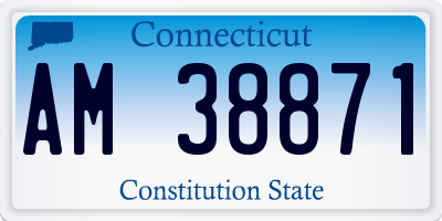 CT license plate AM38871