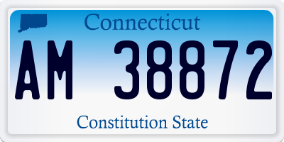 CT license plate AM38872