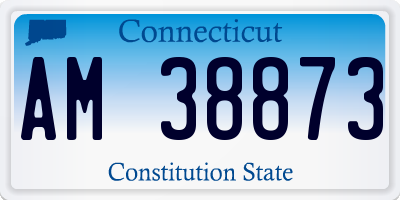 CT license plate AM38873
