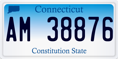 CT license plate AM38876