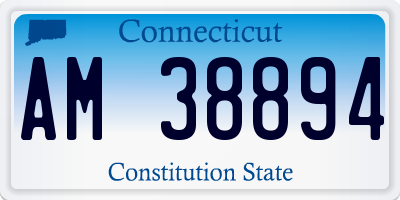 CT license plate AM38894