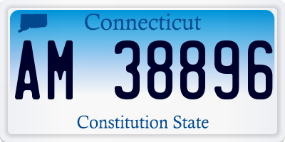 CT license plate AM38896