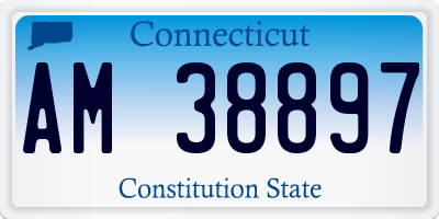 CT license plate AM38897