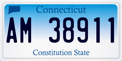CT license plate AM38911