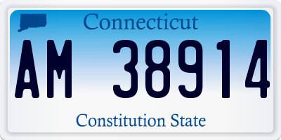 CT license plate AM38914