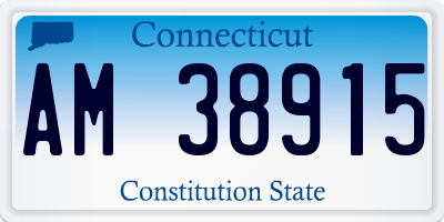 CT license plate AM38915