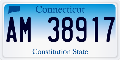 CT license plate AM38917