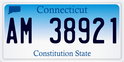 CT license plate AM38921