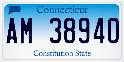 CT license plate AM38940