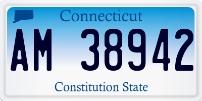 CT license plate AM38942