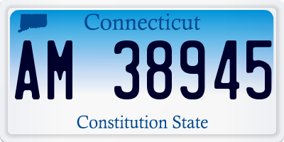 CT license plate AM38945