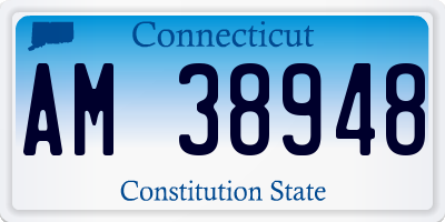 CT license plate AM38948