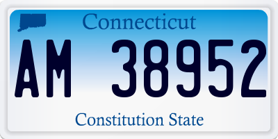 CT license plate AM38952