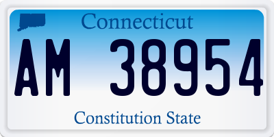 CT license plate AM38954