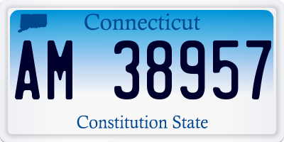 CT license plate AM38957