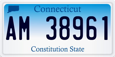 CT license plate AM38961