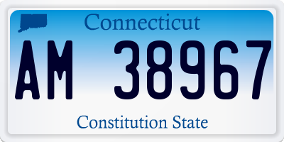 CT license plate AM38967