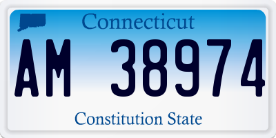 CT license plate AM38974