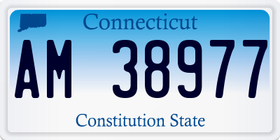 CT license plate AM38977