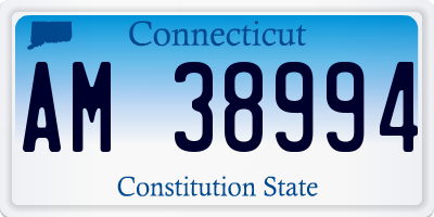 CT license plate AM38994
