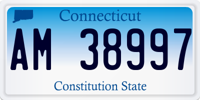 CT license plate AM38997