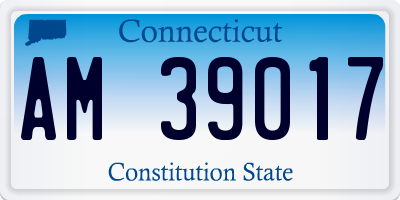 CT license plate AM39017